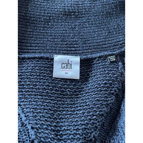 Womens Cabi Navy Blue Countryside Cable Knit Open Front Cardigan Sweater Size XS - Picture 8 of 10
